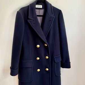 J.G. Hook Made in USA black wool coat w/Gold buttons